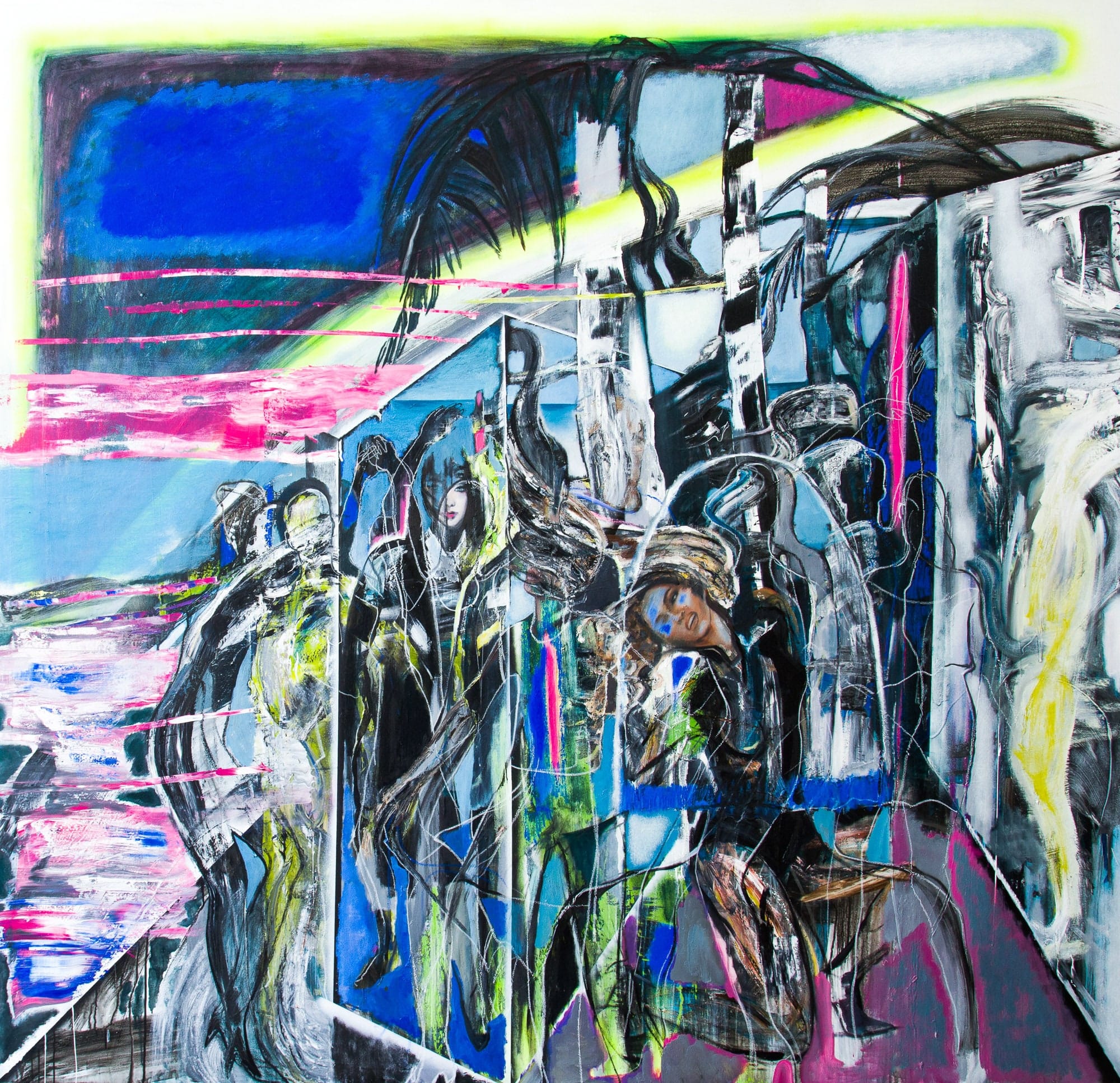 Party, 220x230cm, oil, acrylic on canvas, 2021